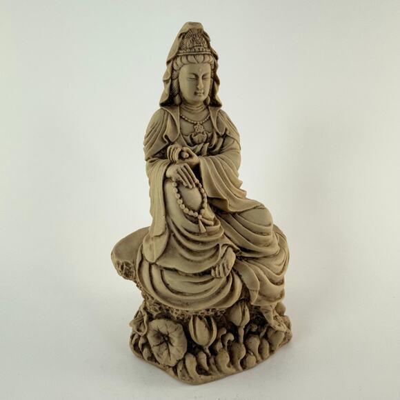 Kwan Yin Kanzeon Statue 7" Compassion Buddha Zen Serene Meditation Altar Peace - Picture 3 of 7